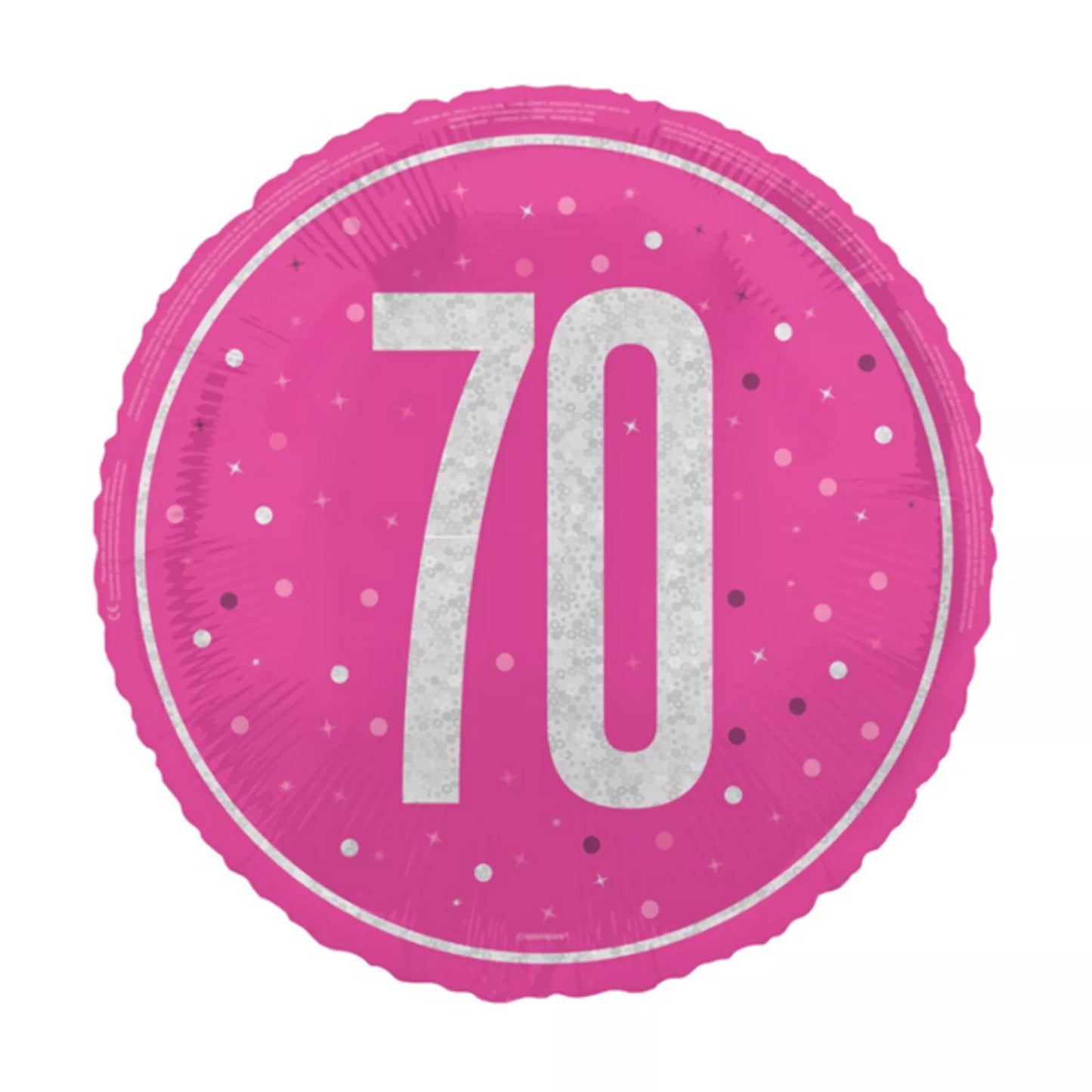 70th Birthday Round Foil Helium Balloon