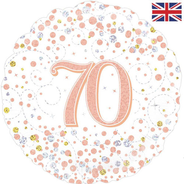 70th Birthday Round Foil Helium Balloon