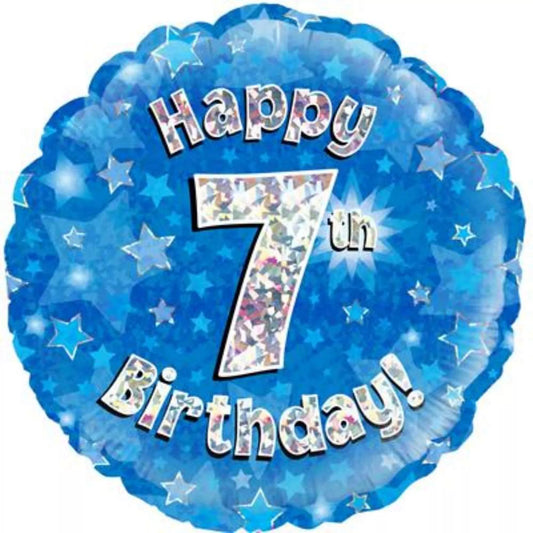 7th Birthday Round Foil Helium Balloon
