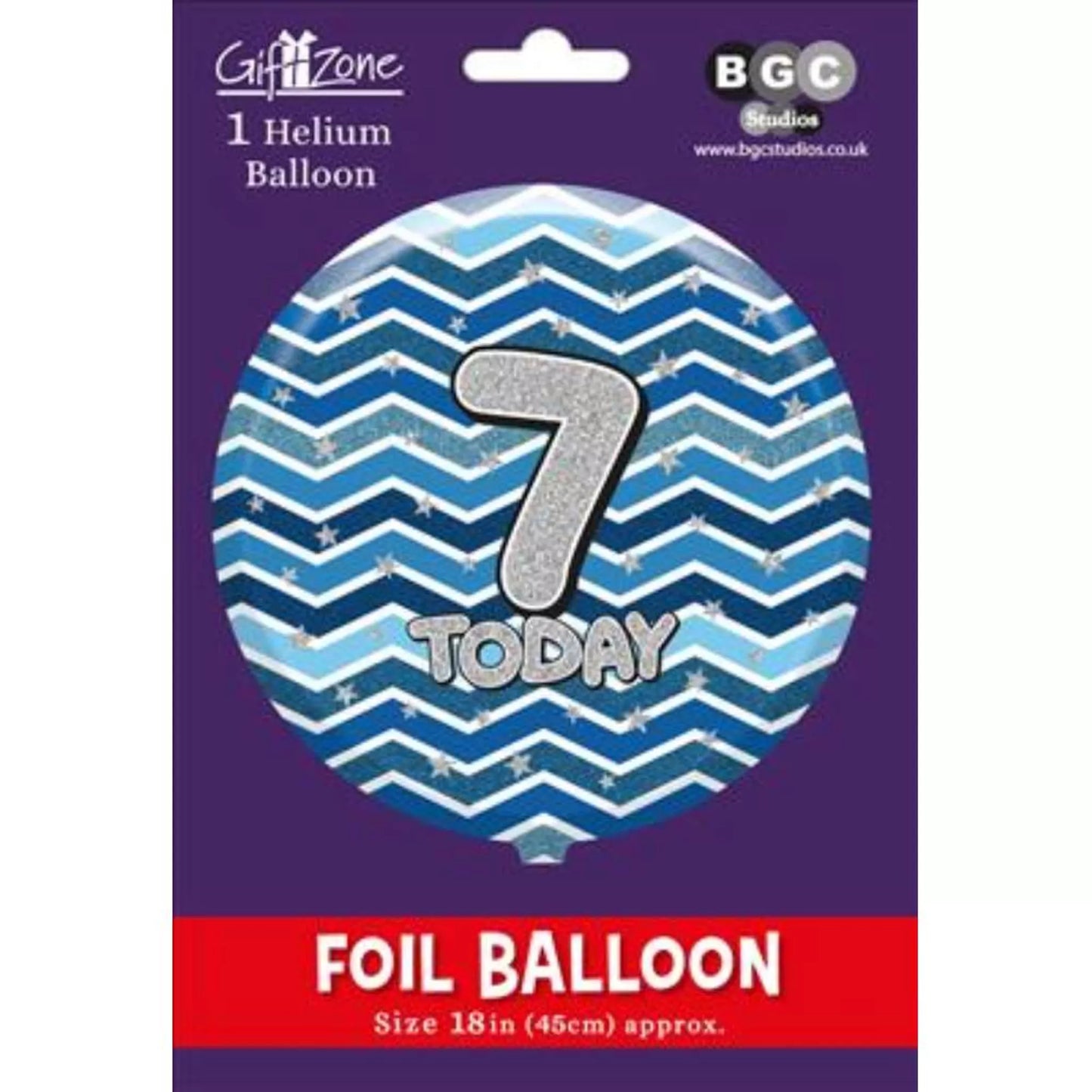 7th Birthday Round Foil Helium Balloon