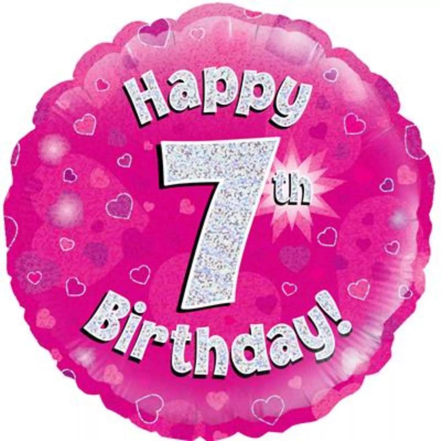 7th Birthday Round Foil Helium Balloon