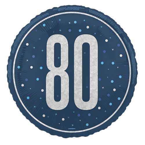 80th Birthday Round Foil Helium Balloon