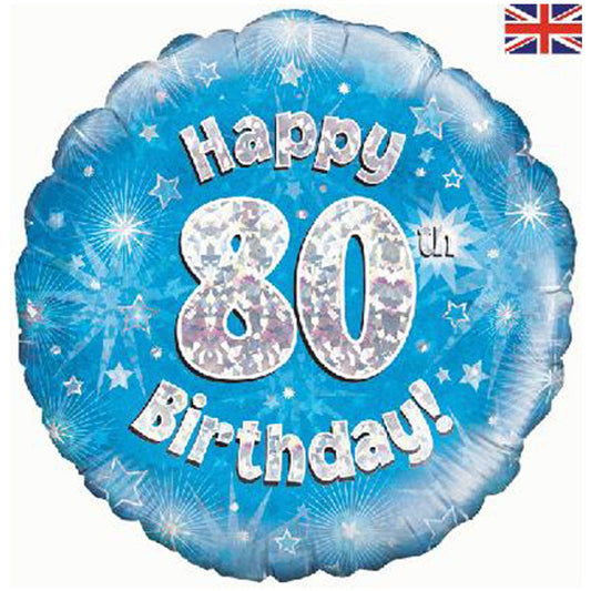 80th Birthday Round Foil Helium Balloon