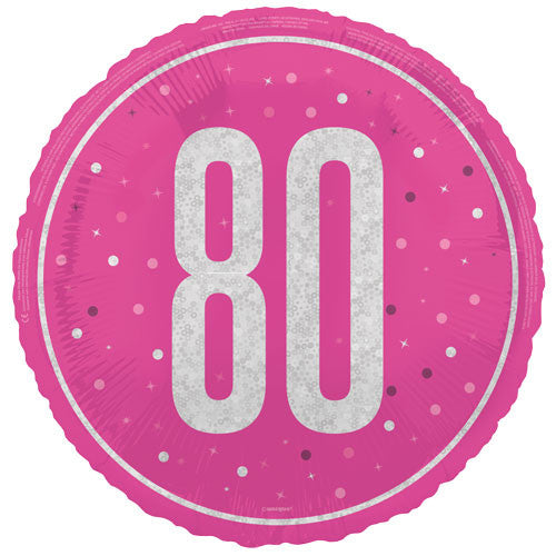 80th Birthday Round Foil Helium Balloon