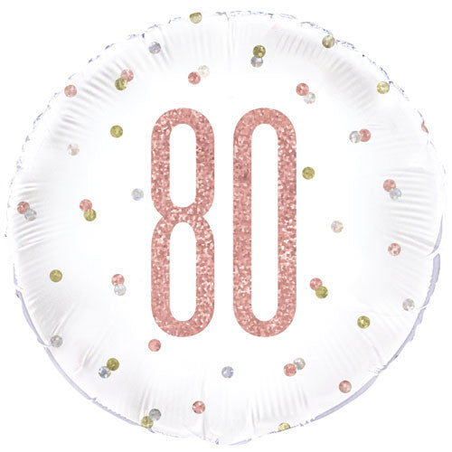 80th Birthday Round Foil Helium Balloon
