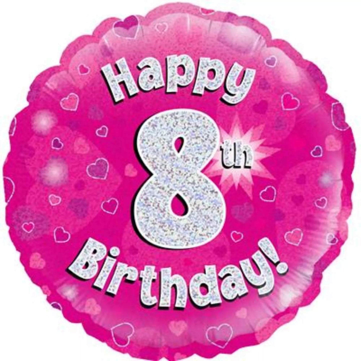8th Birthday Round Foil Helium balloon
