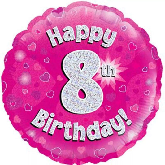 8th Birthday Round Foil Helium balloon