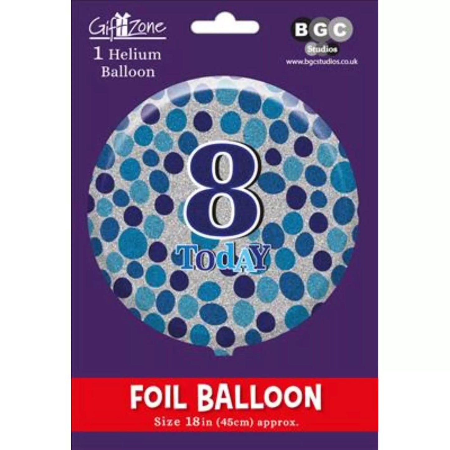 8th Birthday Round Foil Helium balloon
