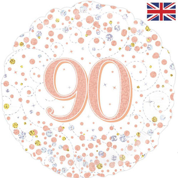 90th Birthday Round Foil Helium Balloon
