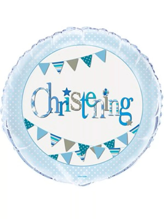 Boy Christening Foil Helium Balloon (choice of designs)