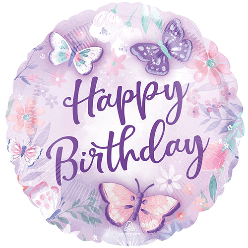 Happy Birthday Butterfly Foil Helium Balloon