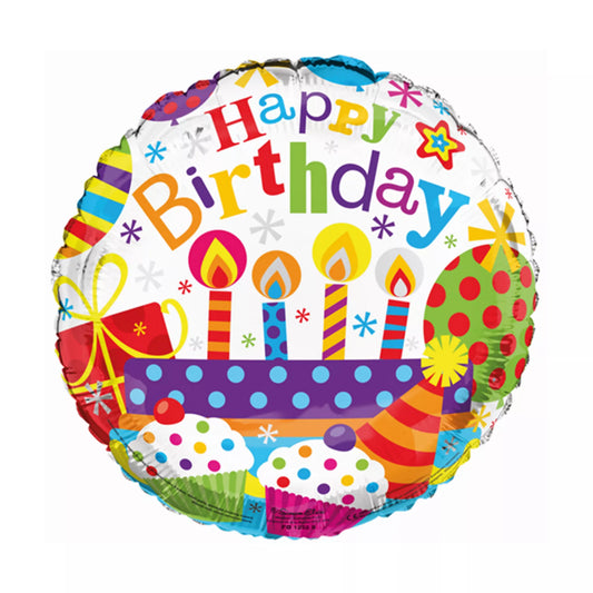 Candles Happy Birthday Foil Helium Balloon