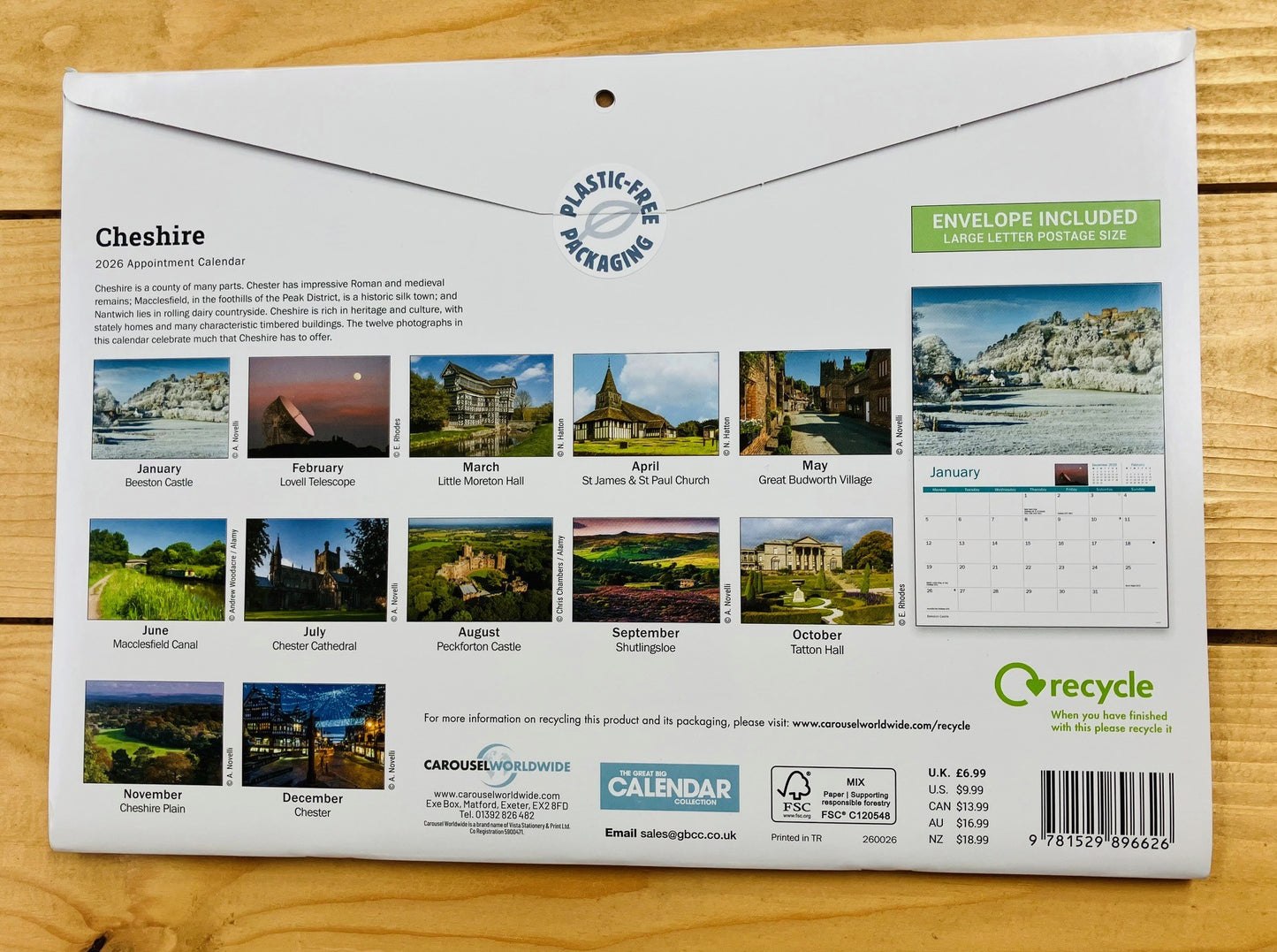 Cheshire A4 2026 Calendar