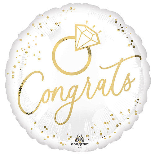 Congrats Ring Engagement/Wedding Foil Helium Balloon