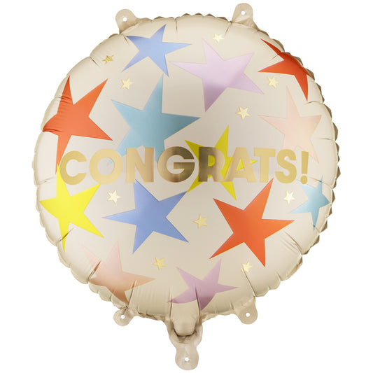 Congrats Matte Beige Foil Helium Balloon