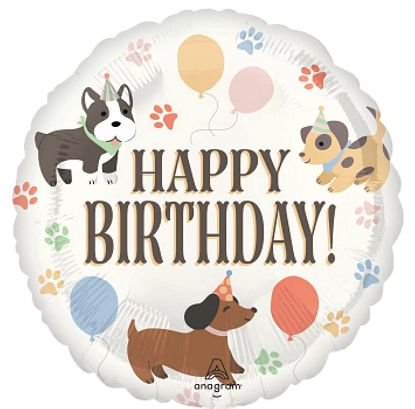 Dog Happy Birthday Foil Helium Balloon