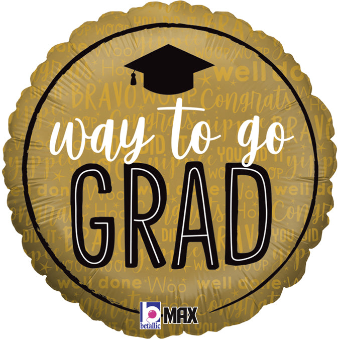 Graduation Foil Helium Balloon (choice of designs)