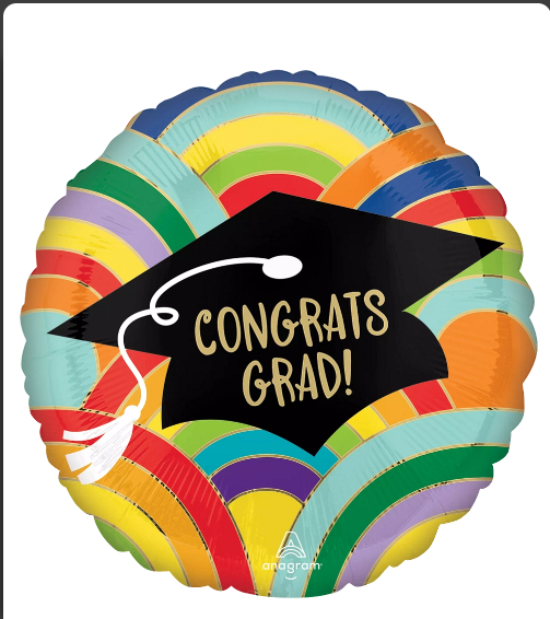 Graduation Foil Helium Balloon (choice of designs)