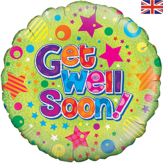 Get Well Soon Foil Helium Balloon (choice of designs)