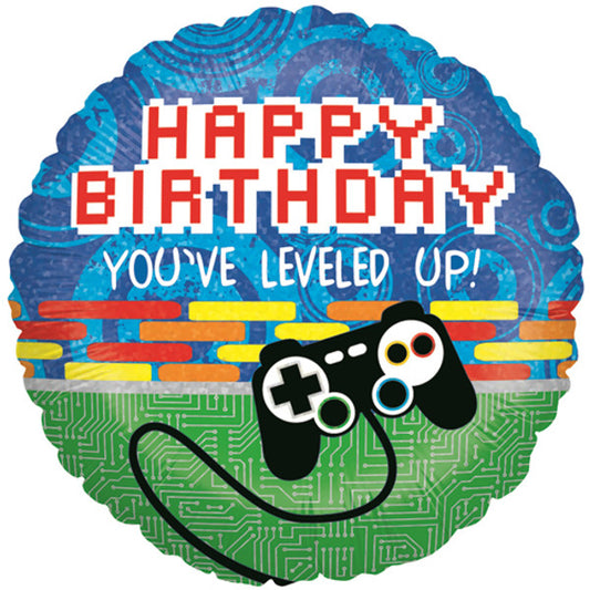 Happy Birthday You've Leveled Up Helium Balloon