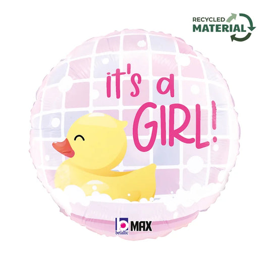 It's a Girl Duck design Foil Helium Balloon
