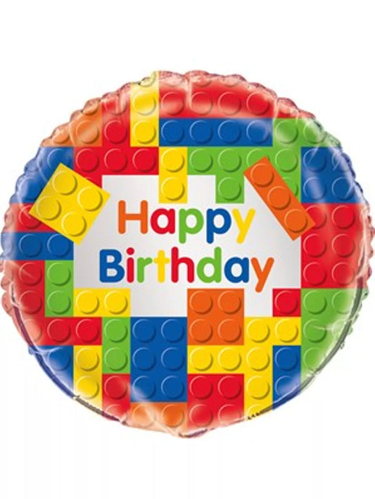 Blocks Happy Birthday Helium Balloon