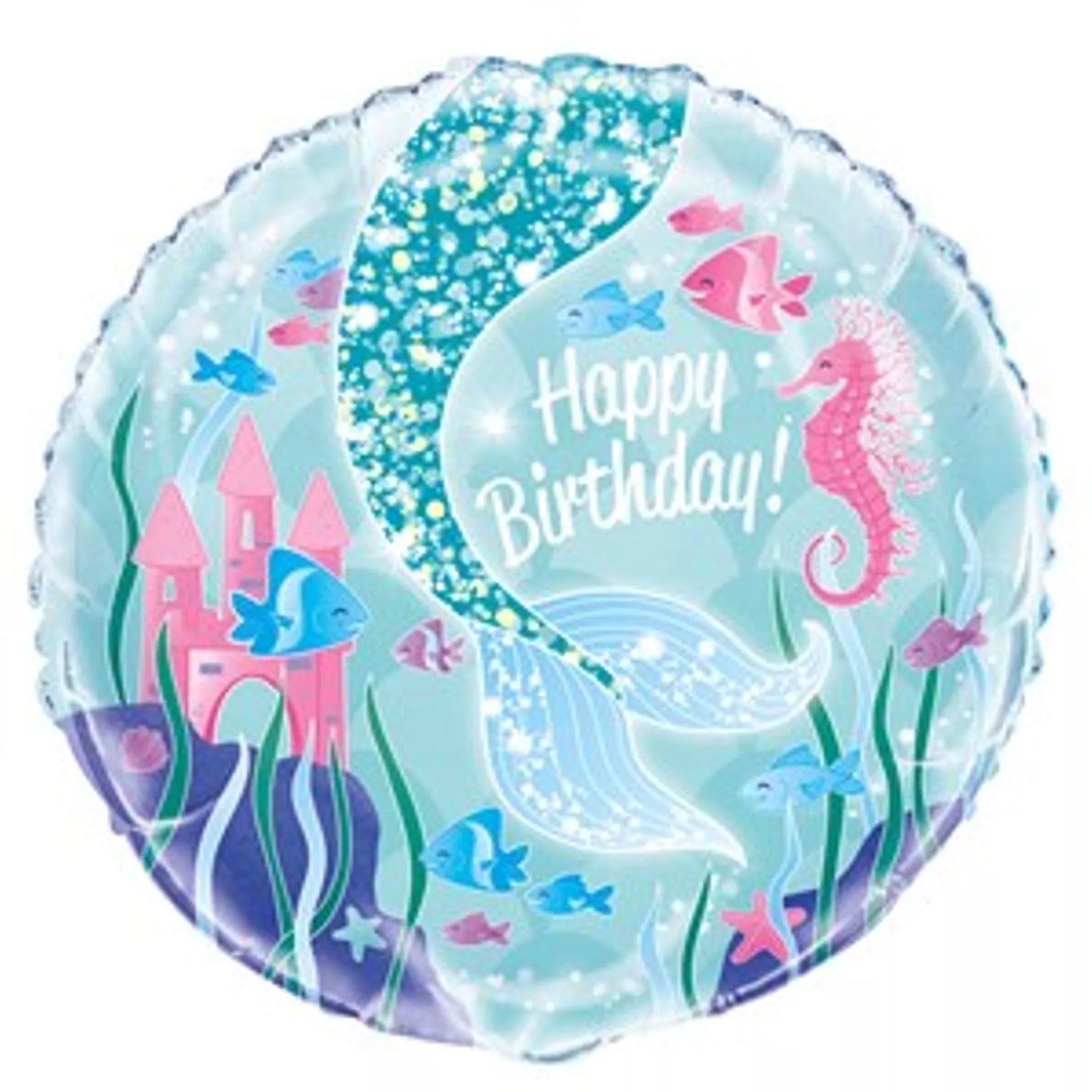 Mermaid Happy birthday Foil Helium Balloon