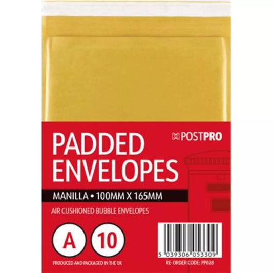 Jiffy/Padded/Bubble envelopes Manilla pack of 10