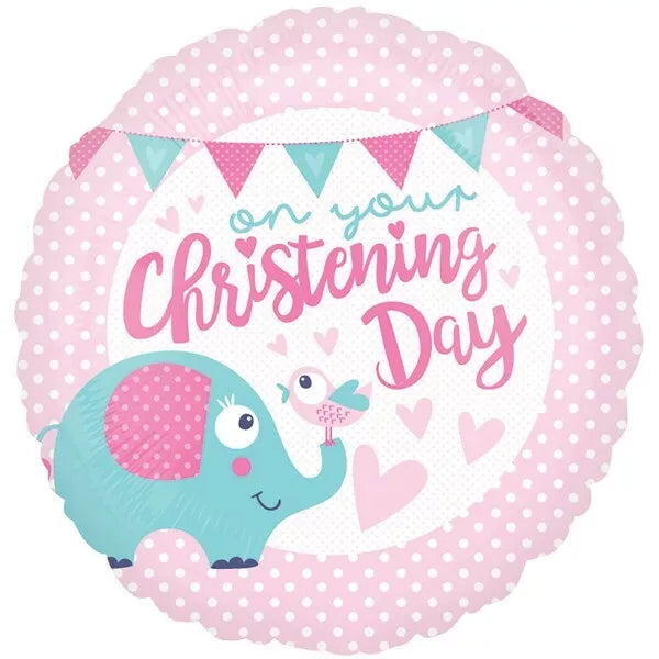Girl christening Foil helium Balloon (choice of designs)