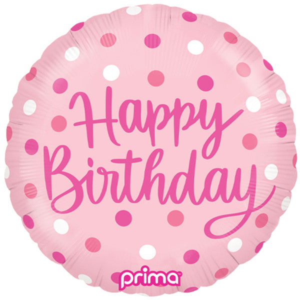 Pink or Blue Happy Birthday Helium Balloon