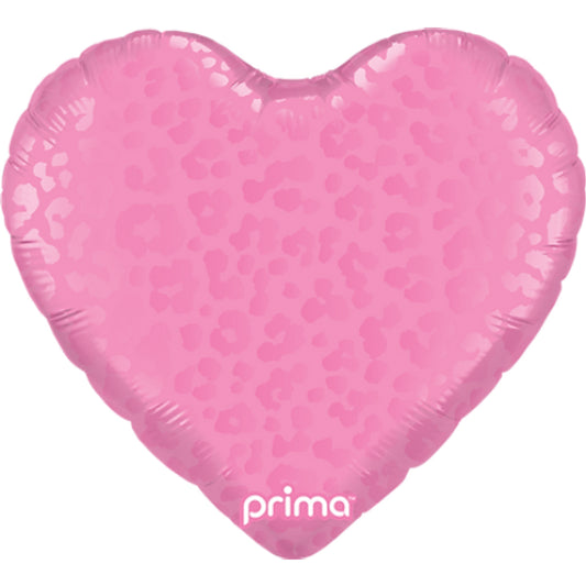 Pink Leopard Print Heart Shaped Helium Balloon