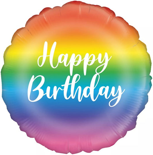 Colourful Rainbow Happy Birthday Foil Helium Balloon