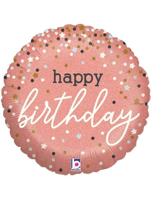 Rose Gold Happy Birthday Foil Helium Balloon