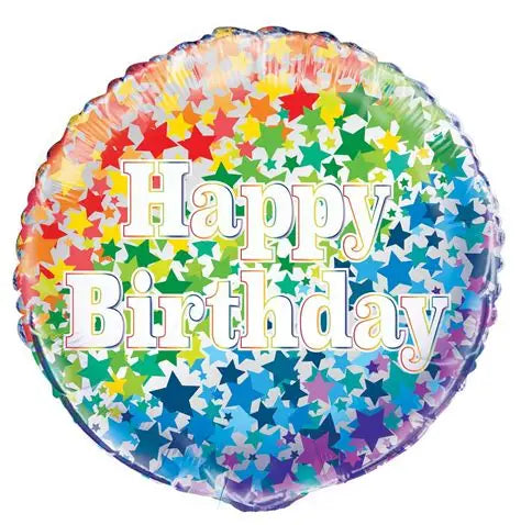 Happy Birthday Multi Stars Foil Helium Balloon