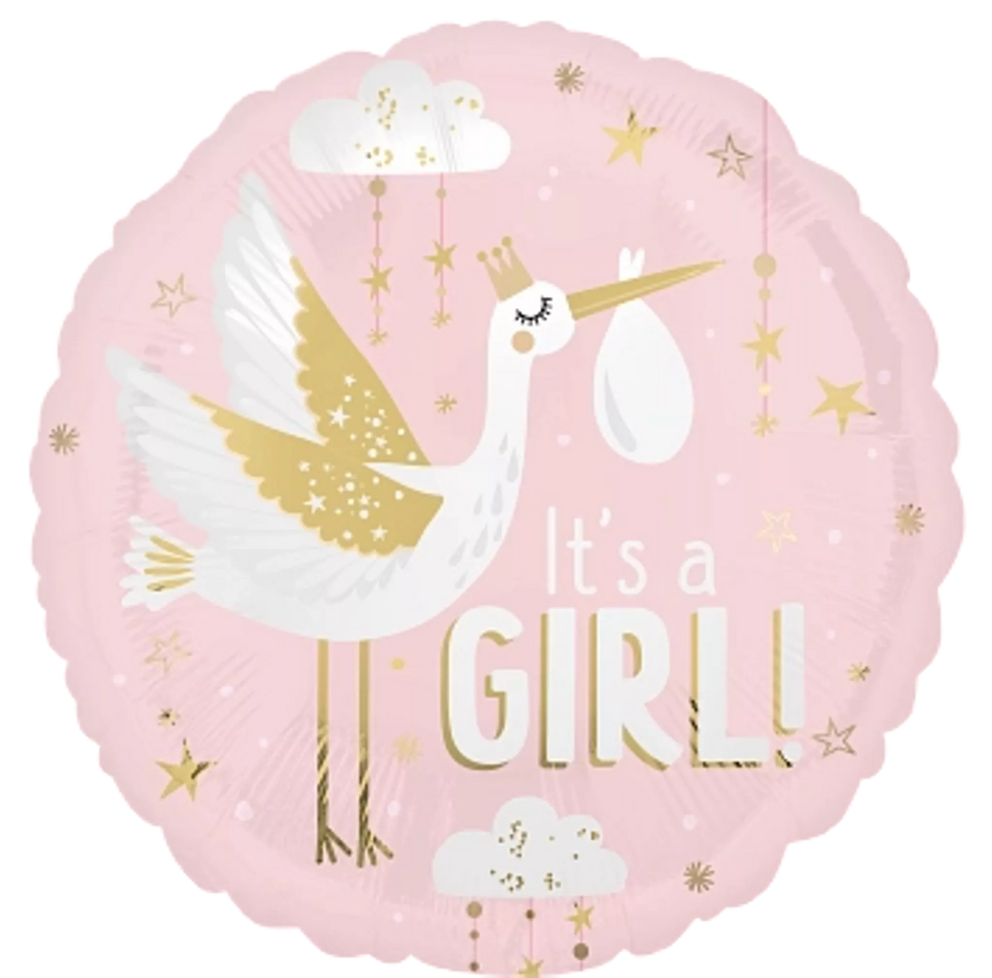 Girl Birth Foil Helium Balloons (choice of designs)
