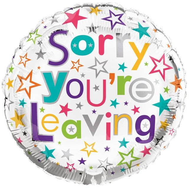 Sorry You're Leaving Foil Helium Balloon (choice of designs)