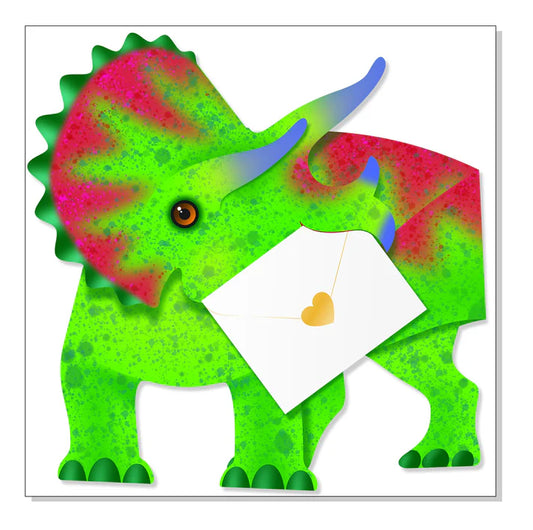 Special Delivery Card Triceratops Dinosaur 3D